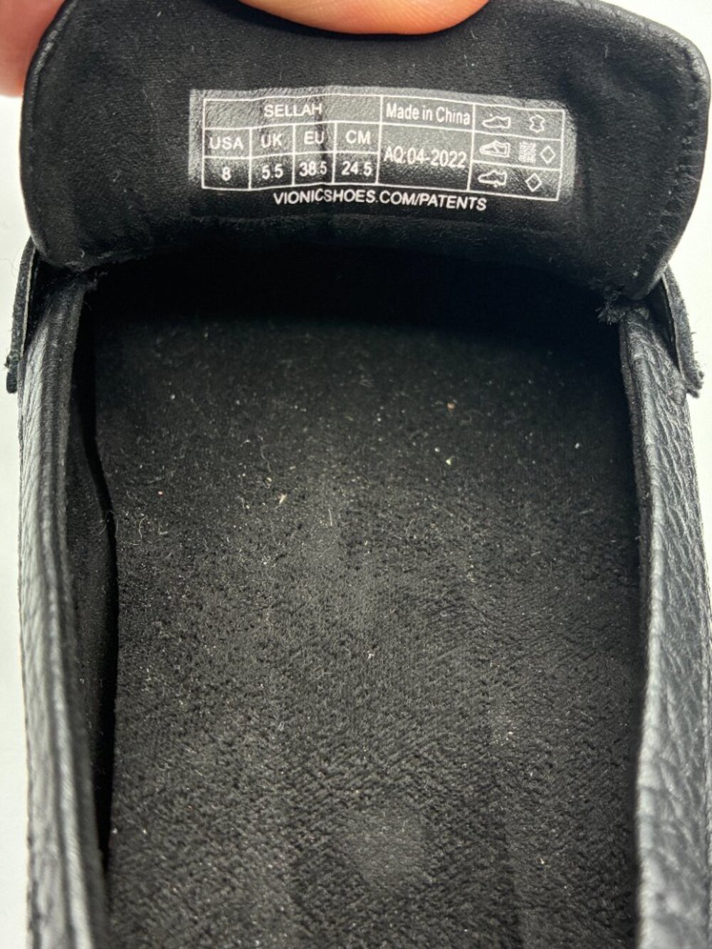 Vionic Shoes Black Pebbled Leather Sellah Loafers Slip On Flats - Picture 15 of 15